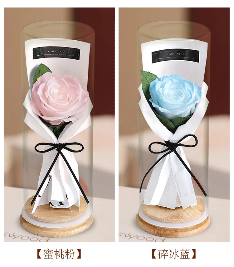 2024 Mothers Day Gifts for Mom Romantic  Eternal Flower Forever Preserved Rose Flower in Glass Dome Valentines Day Gifts