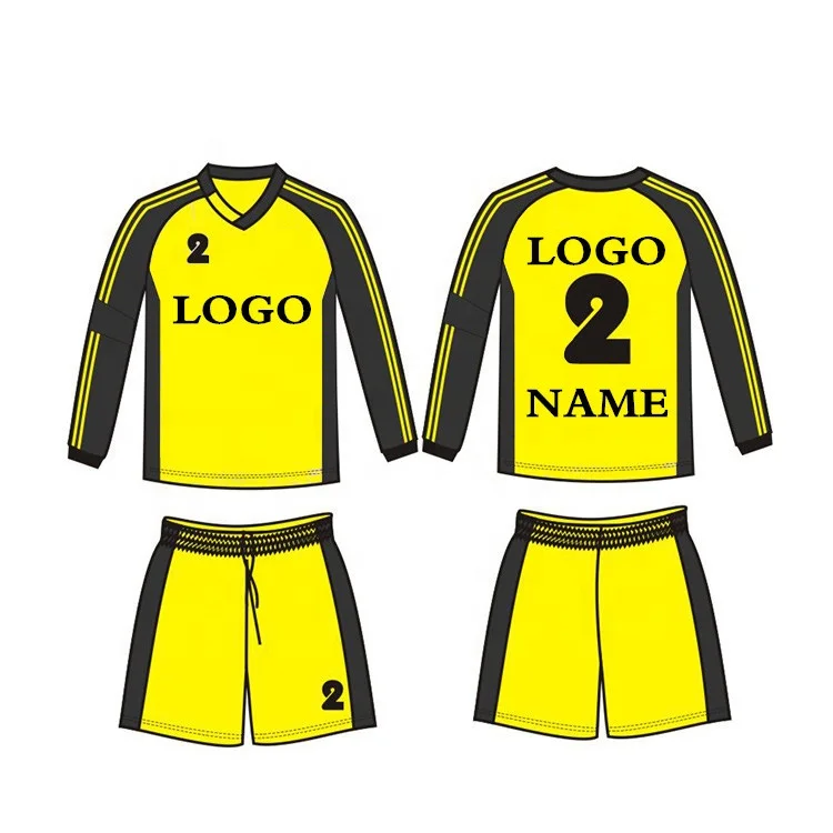 Long Sleeve Soccer Jersey Custom Soccer Wear Wholesale Soccer Goalkeeper Uniforms Kit Customized Team Name 1 Set Custom Designs