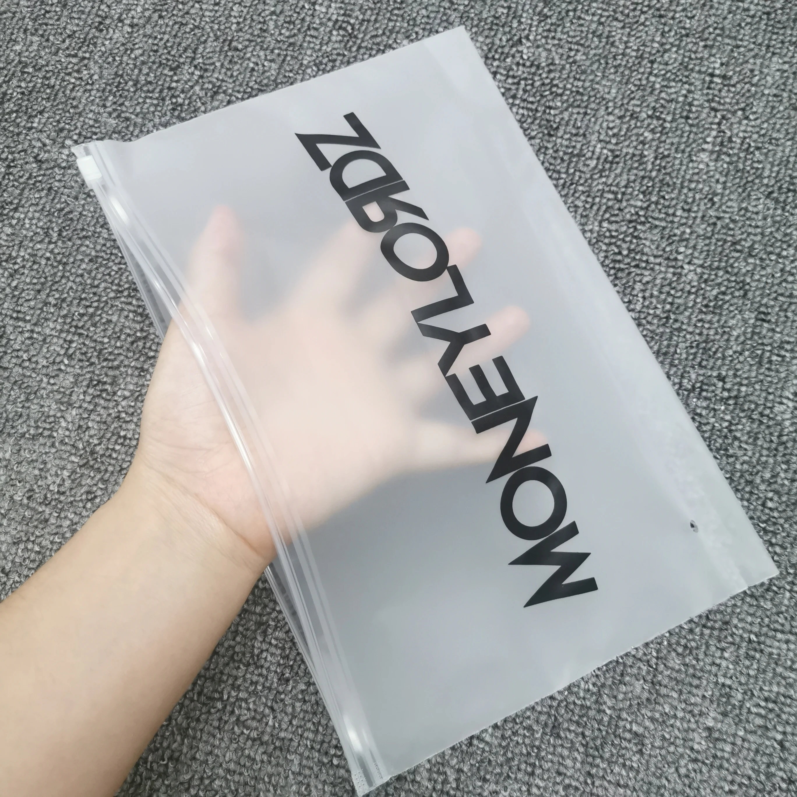 Custom Logo Underwear Swimwear EVA Packing Bags Frosted  Zipper  Lock Bag For Garment