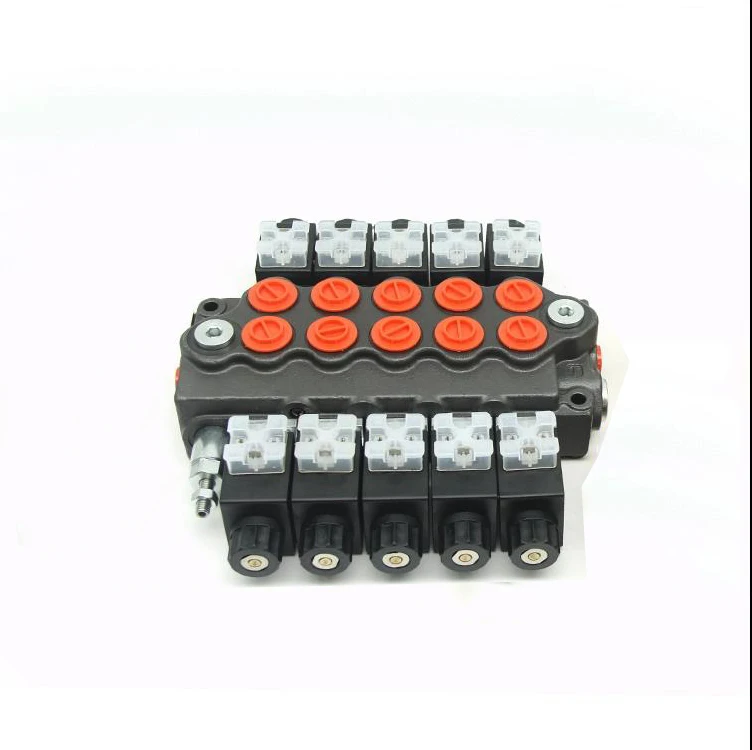 Hydraulic electric control multi way directional solenoid valve widely used in loader and truck crane
