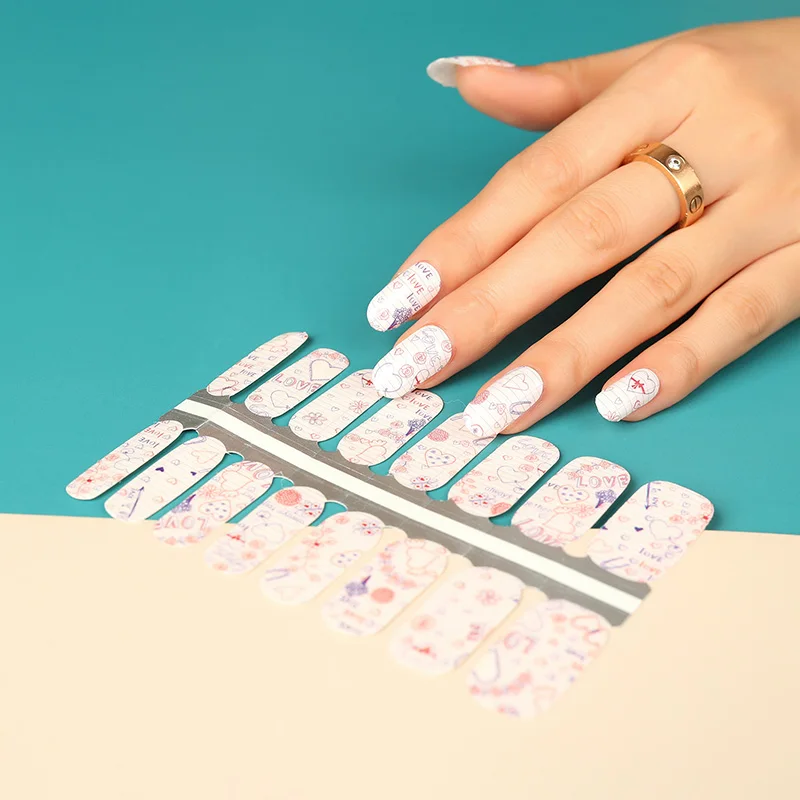 Custom 100% Real Nail Polish Sticker Professional Brand Logo Holographic Sticker Nails Letter Nail Sticker Printing Machine