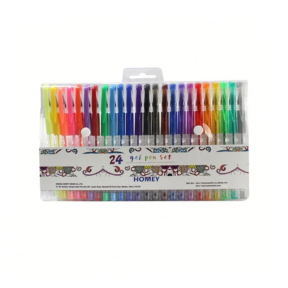 2022 Amazon Hot sales 24 Gel Pens with unique colors Glitter Gel Pen (1600469950078)
