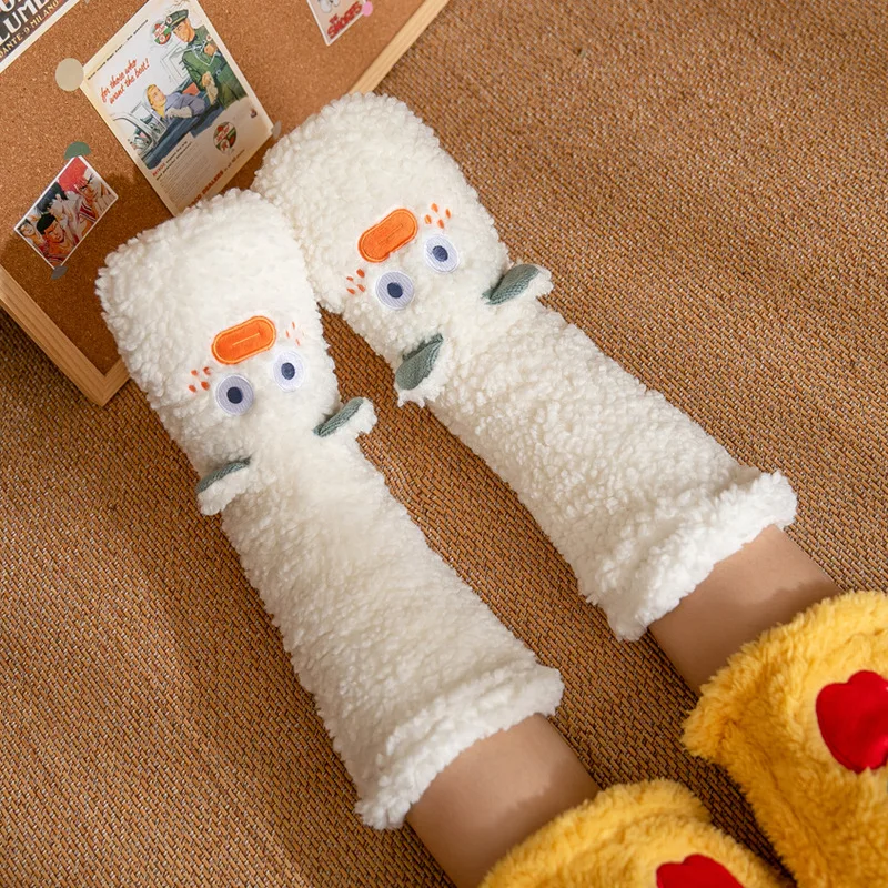 Hot Sale Winter Warm Fuzzy Home Socks One Size Fit All  Ladies Girls Sheep Duck Rabbit Pattern Socks Qute Warm Home Socks