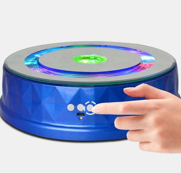 23CM LED 3D Photo Shop Display Turntable 360 Rotating Base Stand Turn table