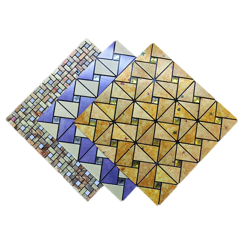 Self-adhesive Mosaic Silver Diamond wall panel sticker Peel and Stick 3d foam wallpaper sticker Title