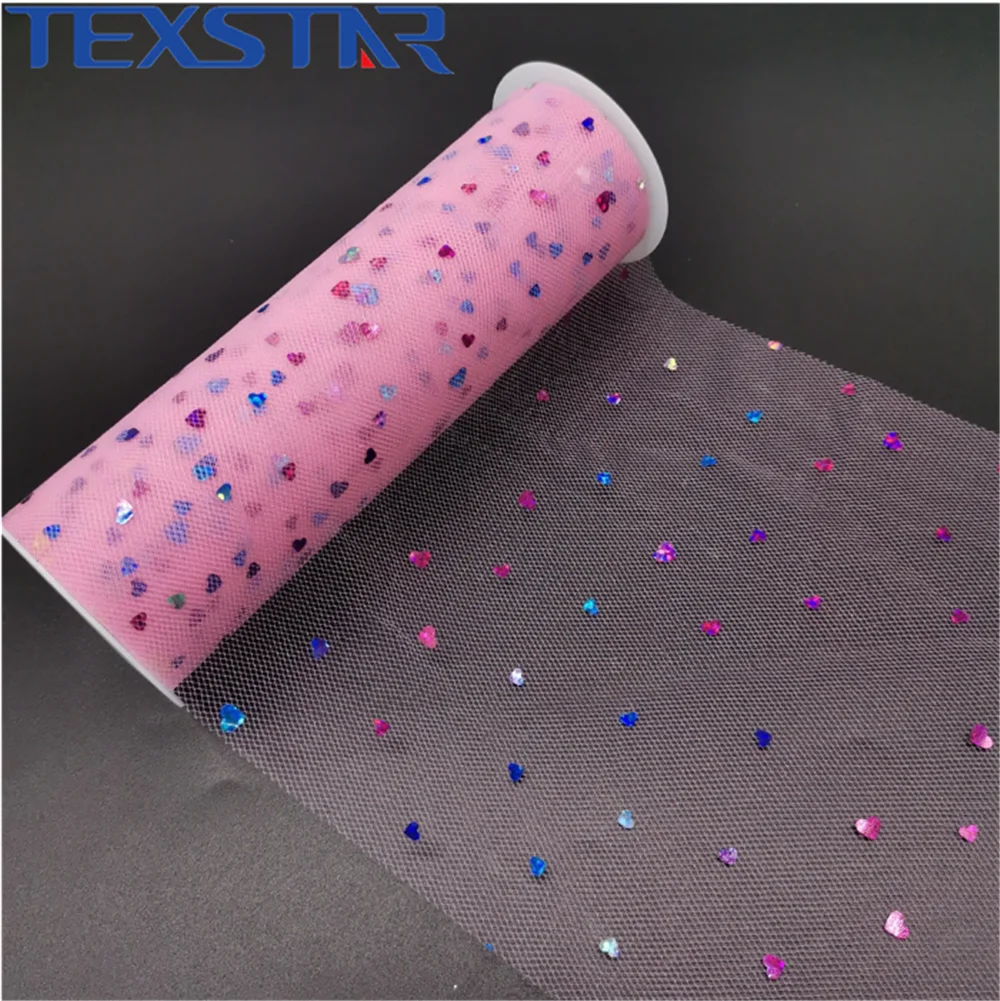 Лидер продаж 2020, тюль в рулоне с радужными сердцами, блестящая Тюлевая катушка для пачки