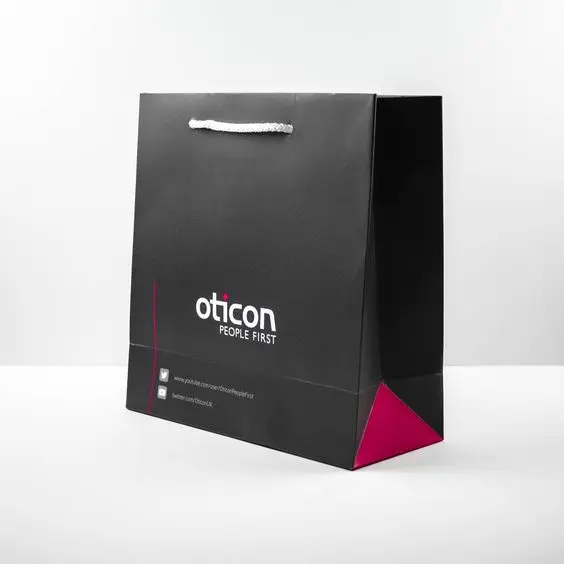 Luxury Golden Foil Printing Logo Shopping gift paper bag For Clothes/ Shoes/Jewelry Packaging