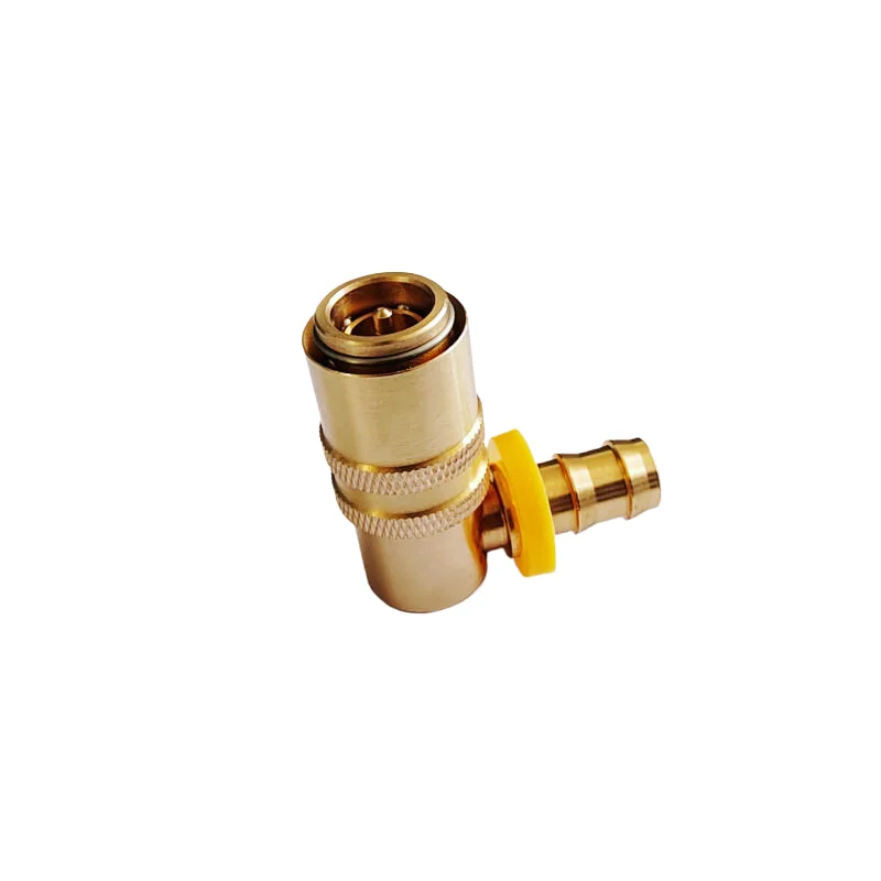 Female hose barbed Mechanical DN13 with indicator ring 90 degree elbow quick release coupling