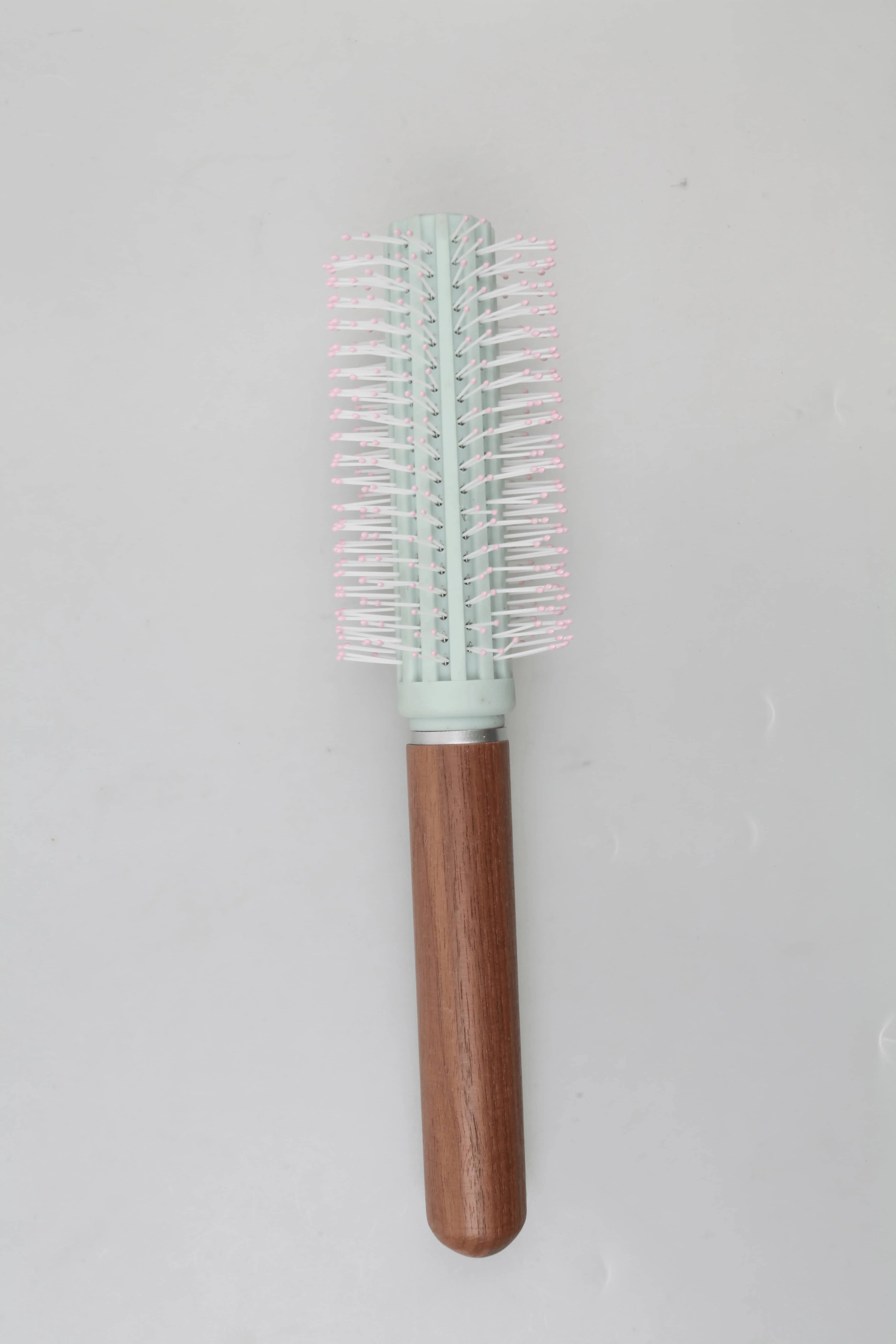 eco friendly imassager detangle comb hair brush personal Wooden Handle Round Roll antistatic detangle paddle hairbrush
