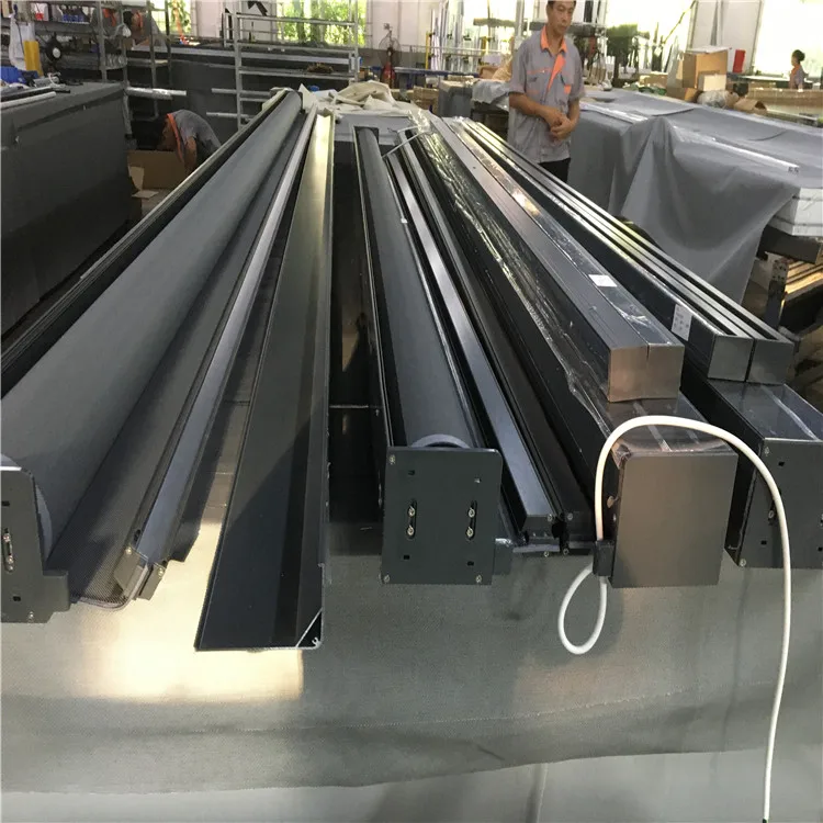 Sun Screen Motorized Outdoor Windproof Zipper Track Roller Blind For Outside Windproof Waterproof Shading