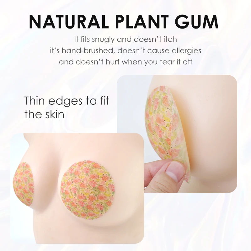 Reusable Invisible Pattern Silicone Nipple Cover Self Adhesive Breast Chest Bra Lift Pasties Pad Mat Stickers for Woman
