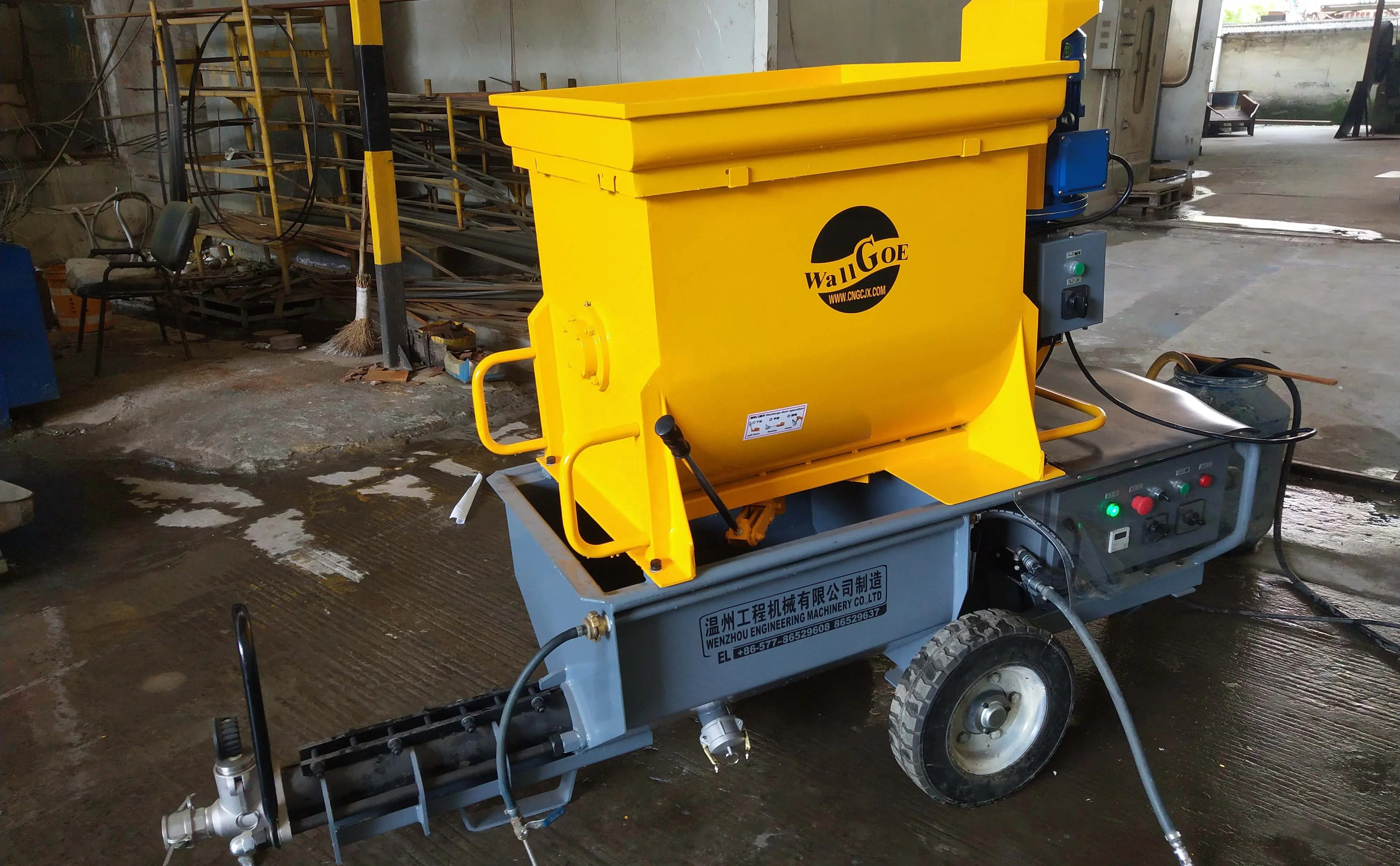 JP90-Z plaster spraying machine for mortar cement concrete gypsum lime Maria glass with audio mixer