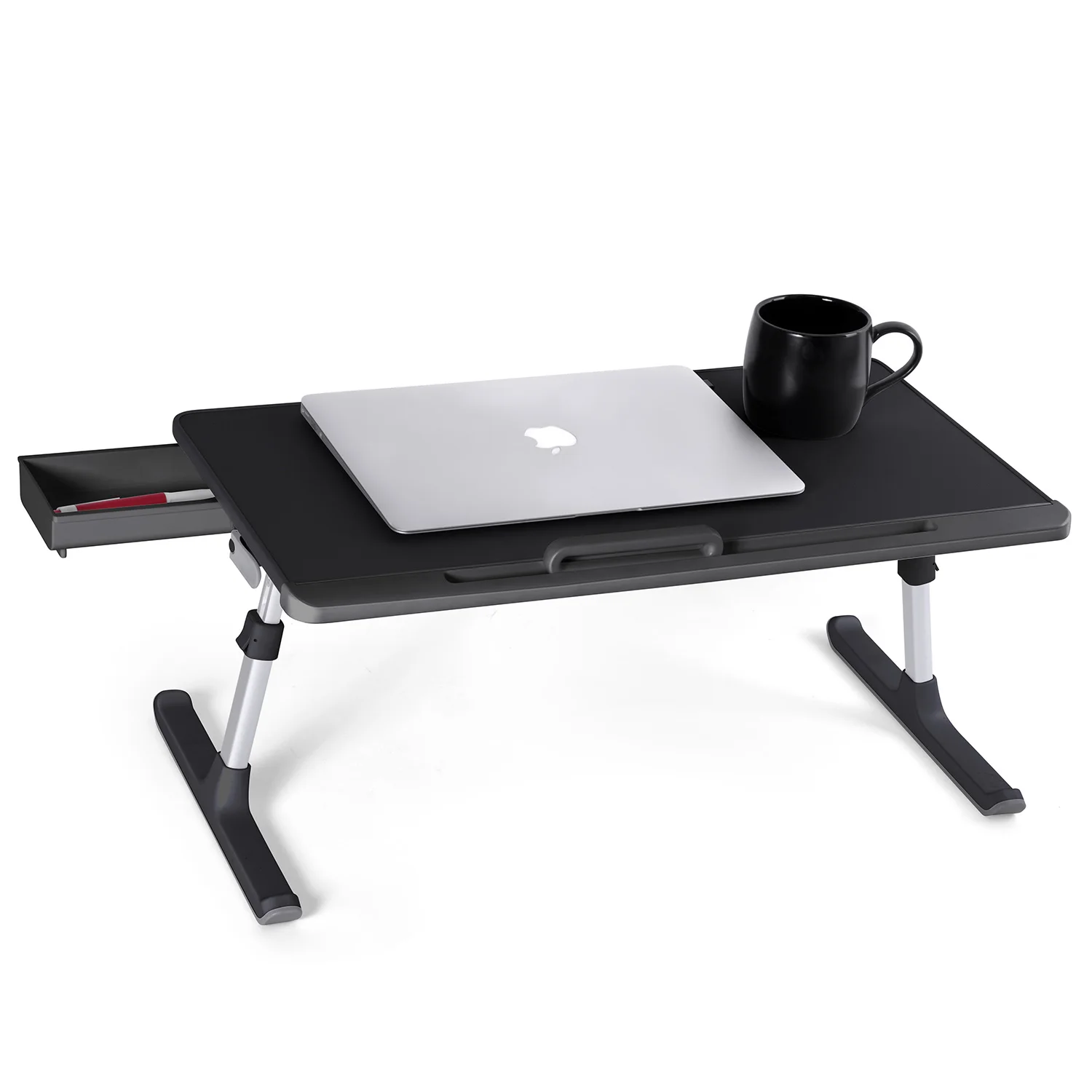 
 Столик-поднос для ноутбука SAIJI, регулируемая подставка для ноутбука для кровати, складной столик для ноутбука среднего размера с ящиком для хранения, детский учебный стол  