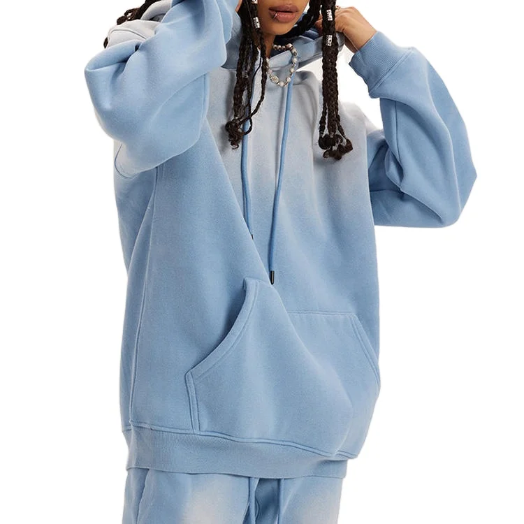 Wholesale High Quality Custom LOGO 100% Cotton 420gsm Acid Wash Heavyweight Oversized Mens Hoodie