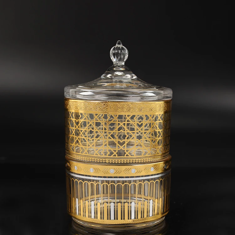 Wholesale 2pcs Round Candy Jar Storage Glass Sugar Pot with Lid