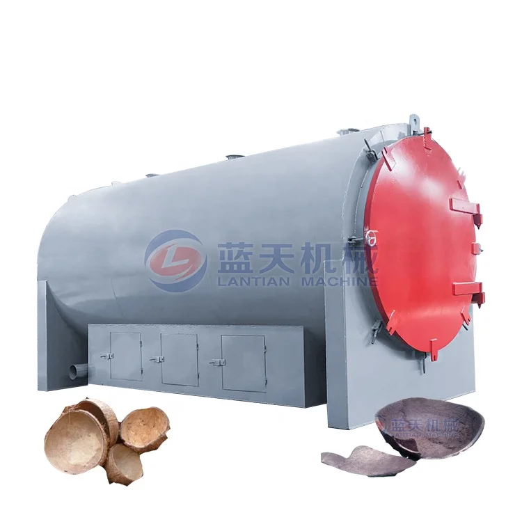 Dry distillation bamboo stove coal wood sawdust rice husk carbonizing furnace coconut shell charcoal making machine in india