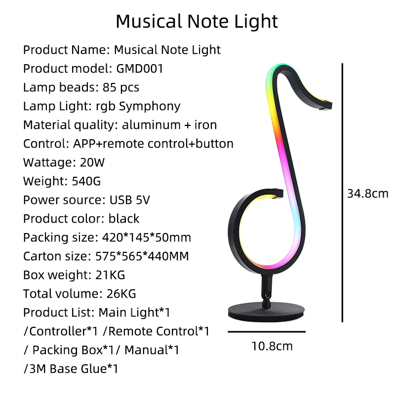 Music Note LED Neon Light USB or Battery Operated Music LED Night Light for Bedroom Wall Living Room Party Wedding Christmas