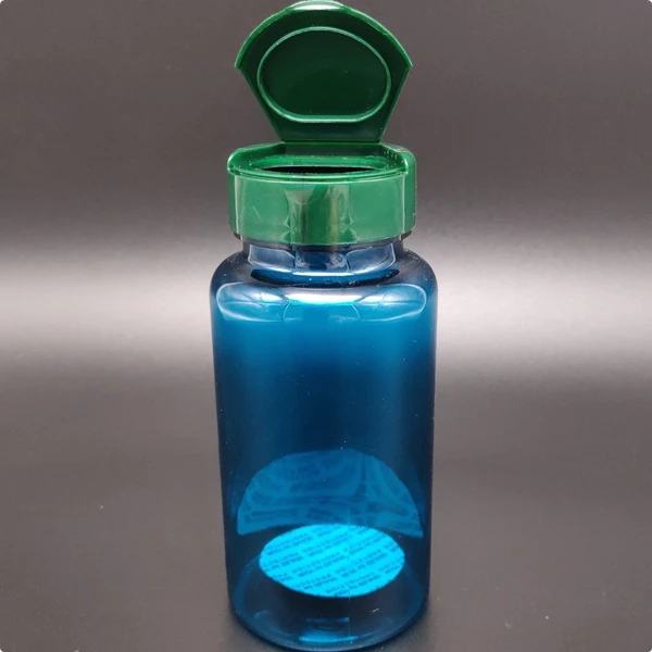 Wholesale GMP manufacture supply 150ml 200ml blue dark amber  Capsule pill Medicine use  PET Pharma Plastic Bottle wtih flip top