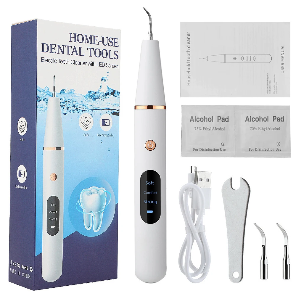 Ultrasonic Tartar Remover Kit Dental Calculus Remover Electric Plaque Remover for Teeth Cleaning