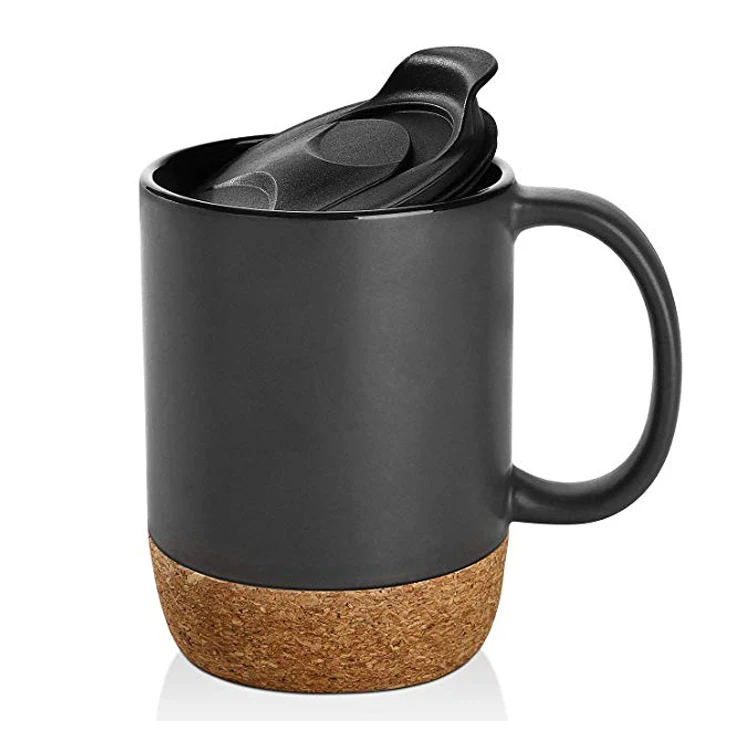 16oz custom porcelain milk cup Creative tea coffee wooden ceramic mug with bamboo lid and sleeve sale ceramic mug