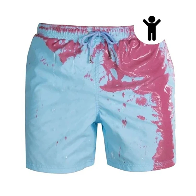 Custom Waterproof Swimwear Swimsuit Beach Trunks Boardshorts Color Changing Swim Shorts Kids For Boys