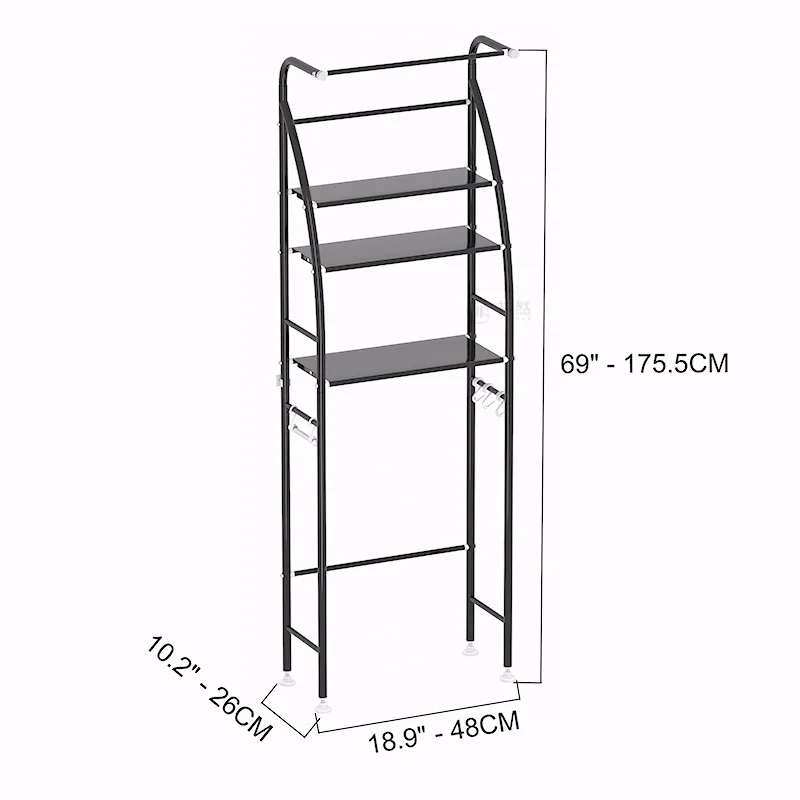 metal and steel vertical bathroom storage rack toilet cabinet and washing machine storage rack with dryer for SMAll Space