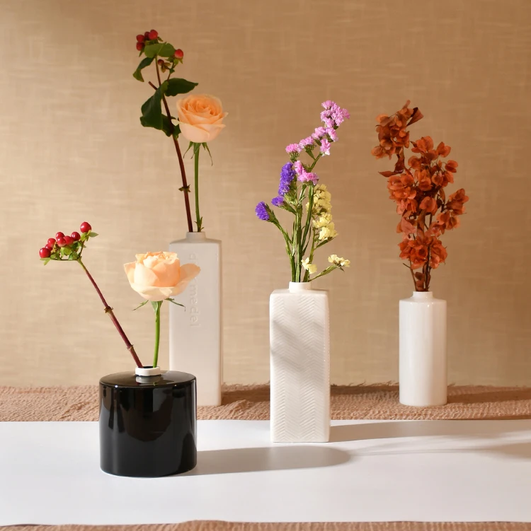 Ceramic Flower Ware Japanese Style Ohararyu Ikebana flower bottle Long Angle Water vase Flower Arrangement Utensil