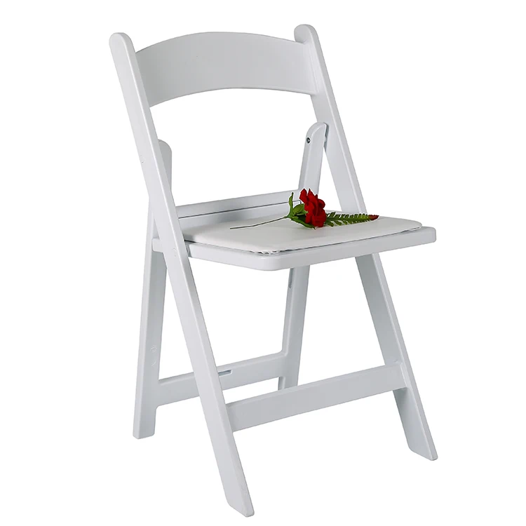  High Quality And Cheap Padded Wedding Outdoor White Black Brown Plastic Resin Folding Chairs For