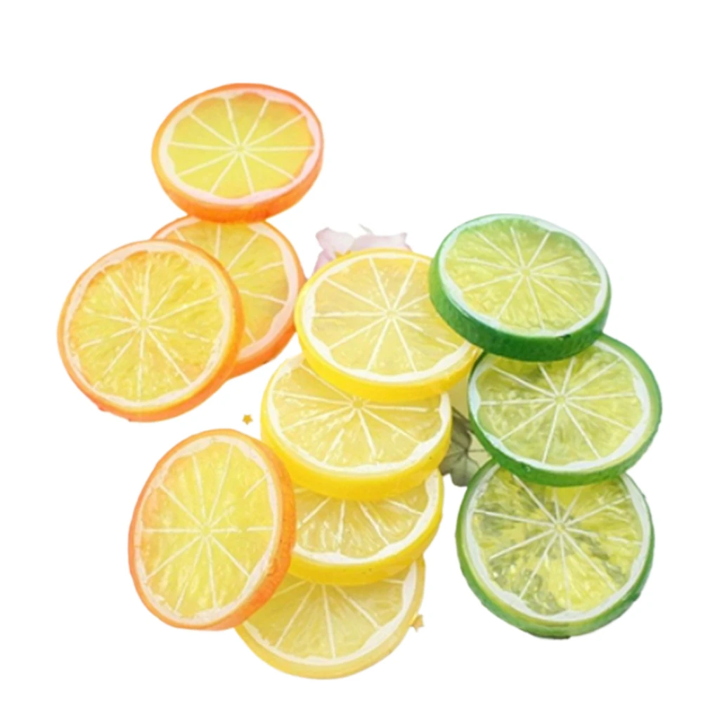 Premium Simulation Lemon Slices Decorative Fruit Pieces for Home Accents Props Collectibles and Toys