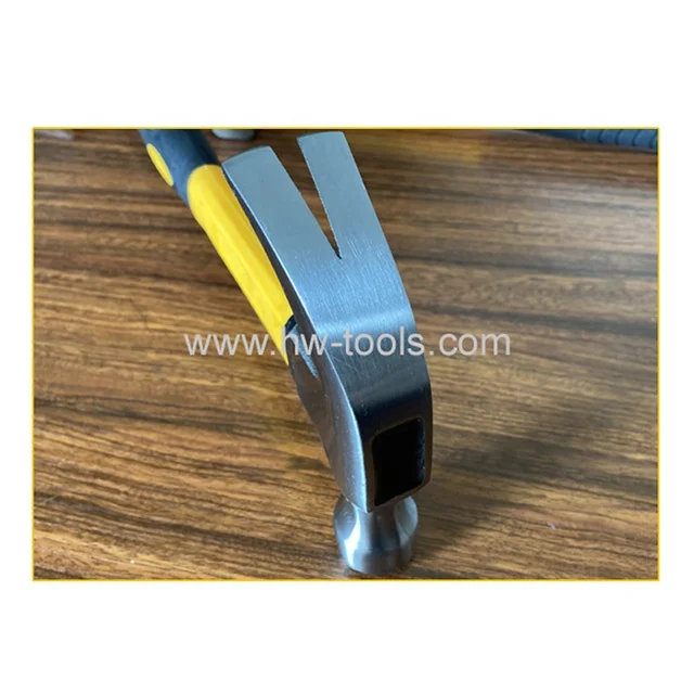 professional hammer factory wholesale claw hammer with forged hammer head fiberglass handle