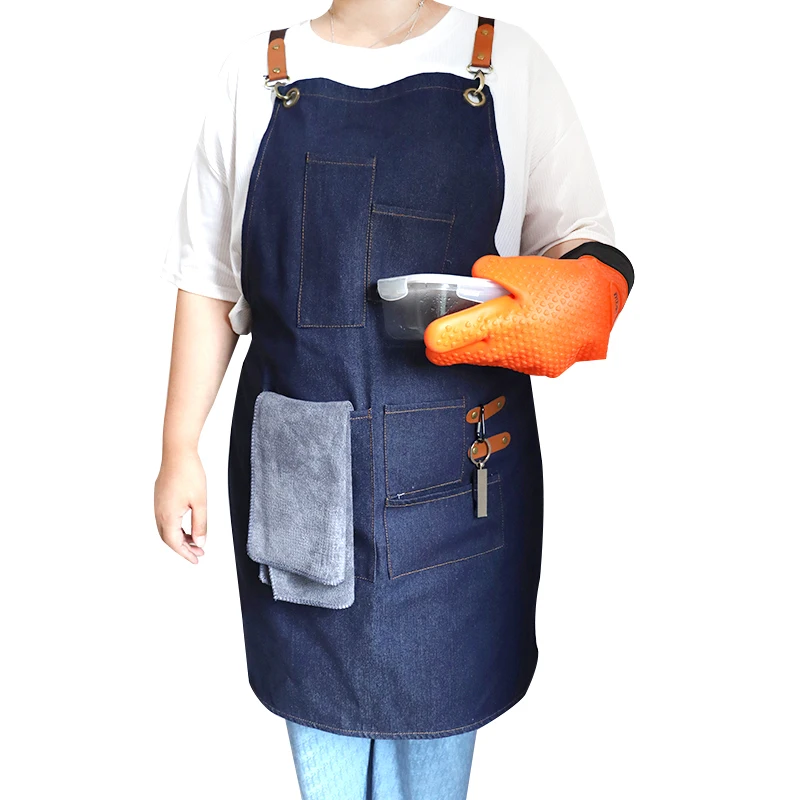 Grilling BBQ Apron Accessories Kit with Denim Bottle Opener Towel and oven