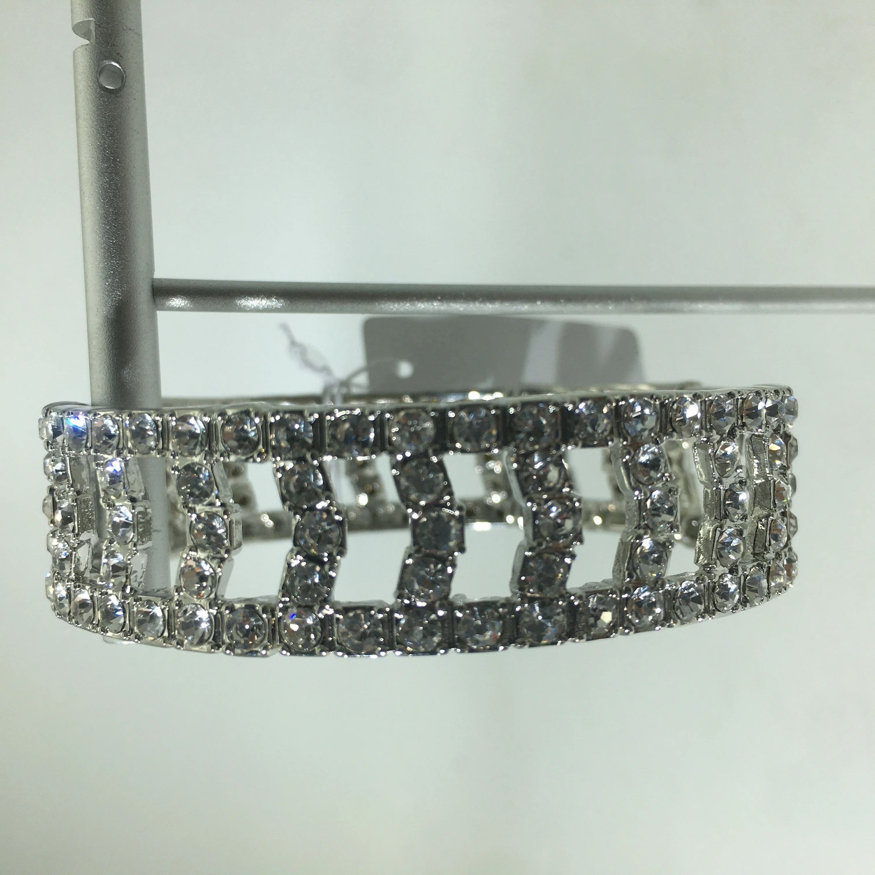 wholesale silver string rhinestone crystal color stretch bracelet rhinestone for women