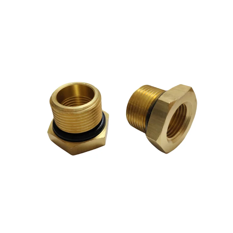Hardware fittings brass parts male connector npt threaded with black O Ring for truck and bus