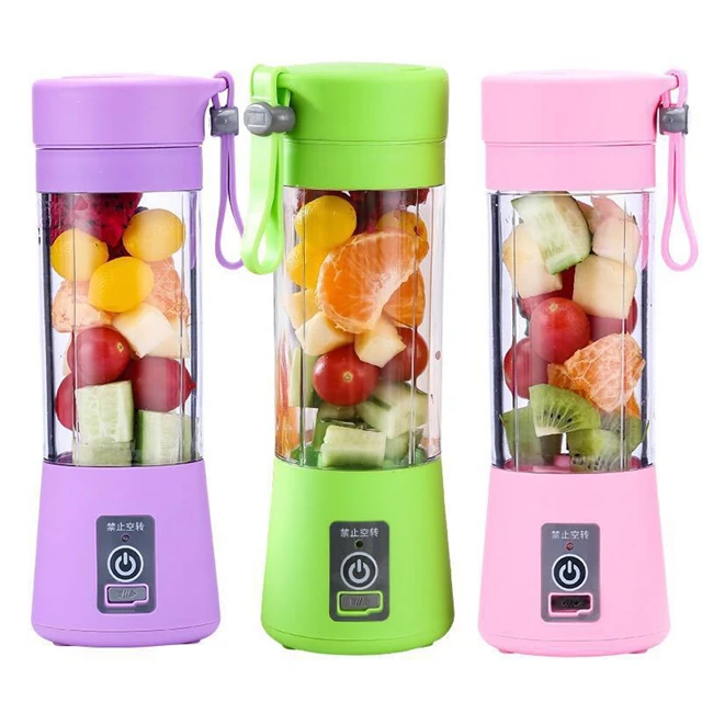 J403 Free Sample Plastic Mini Ice Bottle Blender Home USB 6 Blades Juicer Cup Machine Portable Fruit Juice Blenders