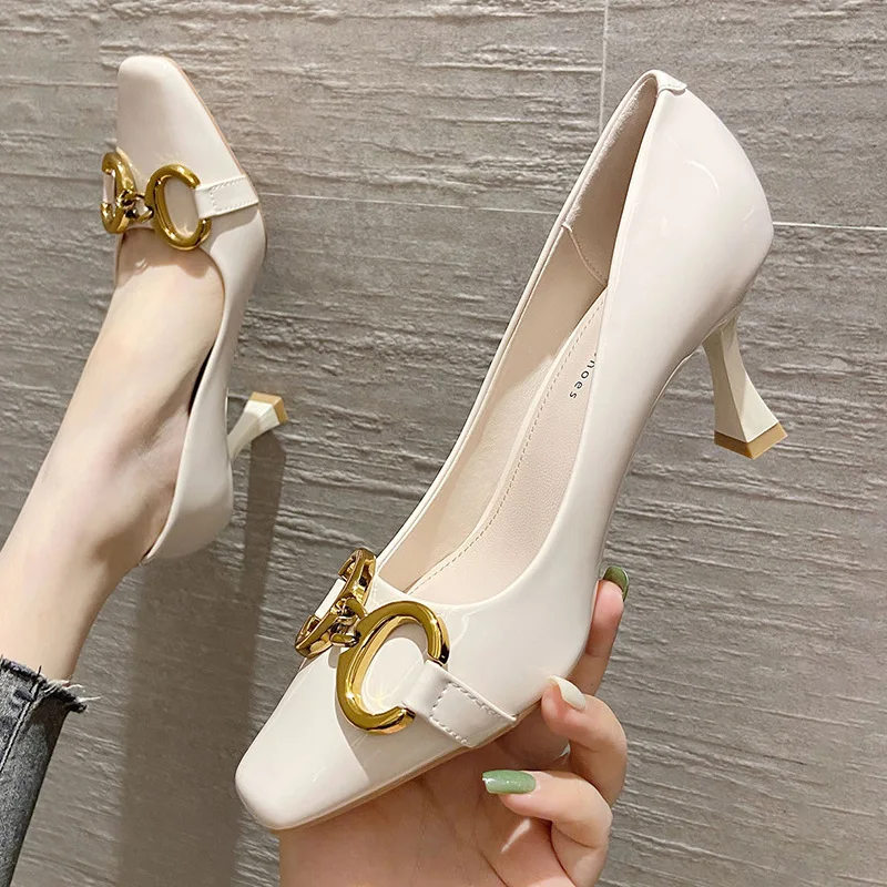 2021 Women Pumps Fashion Thin Low Heels Sandals Shoes For Woman Shallow Pointed Toe Heel office Shoes Female Elegant Pumps Shoes