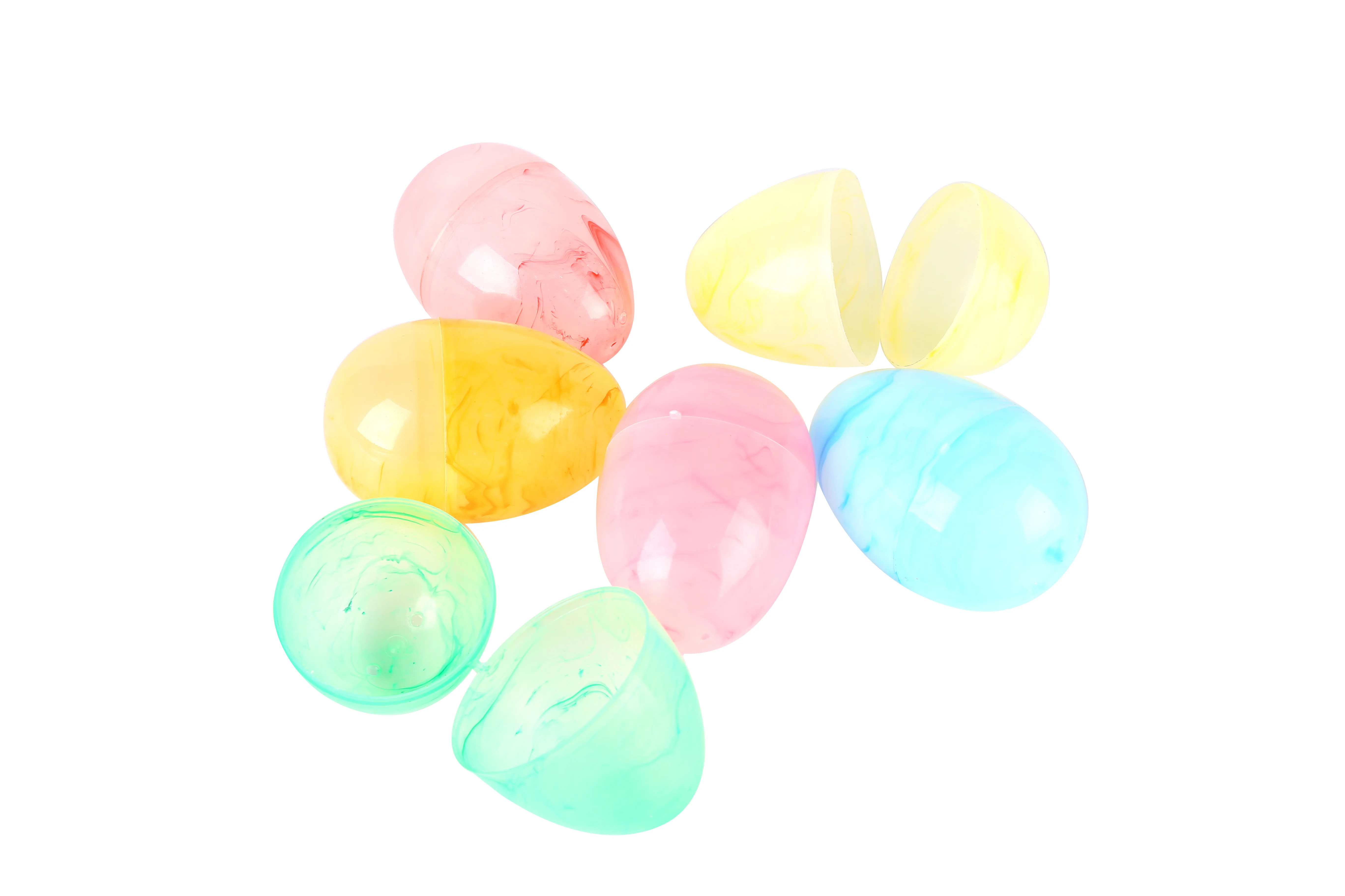 Wholesale custom holiday plastic eggshell Easter printed eggs holiday party children surprise funny eggs