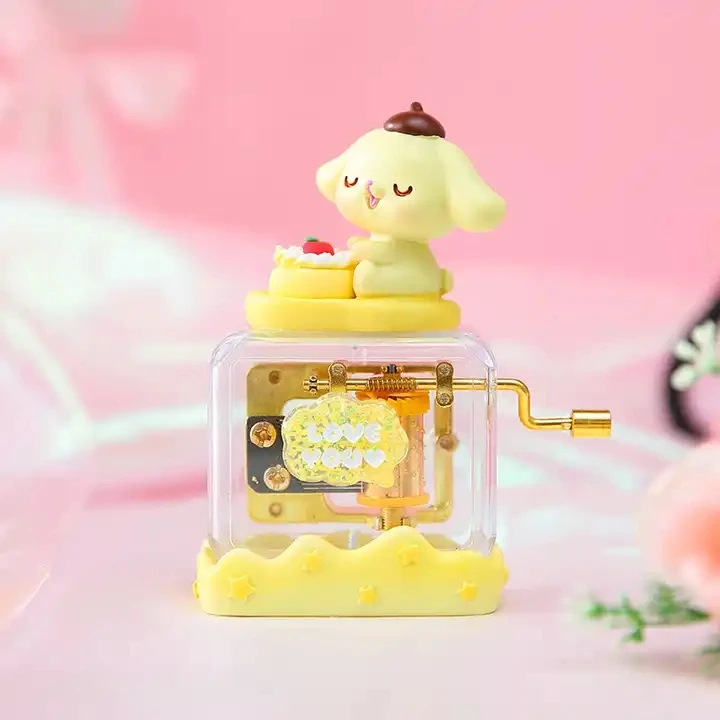 MB4 OEM wholesale Kawaii My Melody Kuromi Cinnamoroll Cartoon Anime Hand Cranked Music Box for Gift