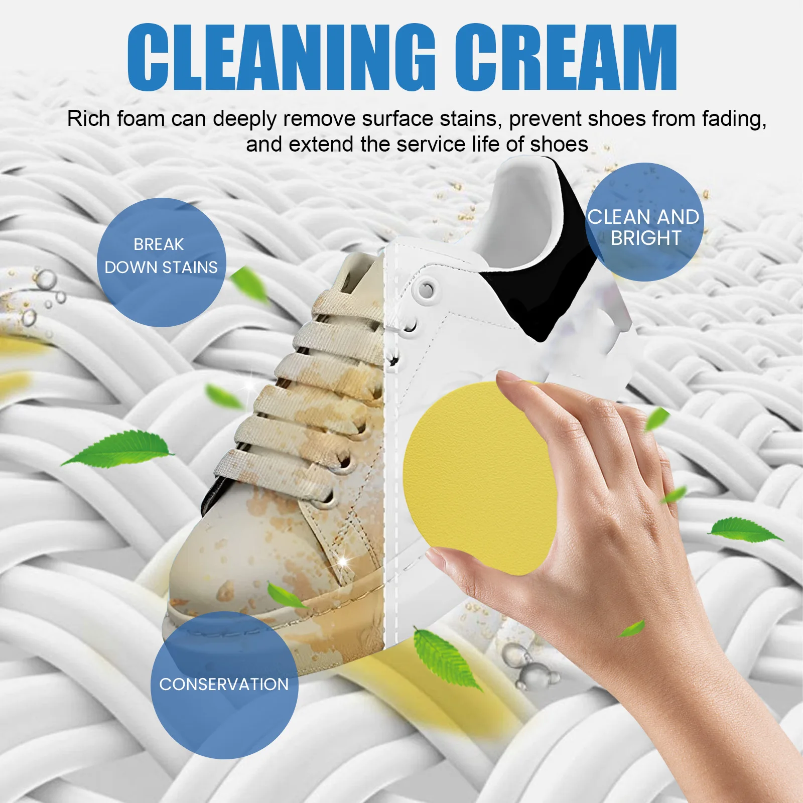 One-Wipe Whitening Solid Shoe Cleaning Cream No-Wash Stain Removal Sports Canvas Shoes Artifactual Care Product Other Apparel