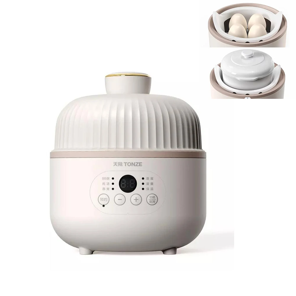 New Style Electric Slow Cooker Pot With Steamer Tray 4 Eggs Capacity Home Use Egg Boiler Multi-functional