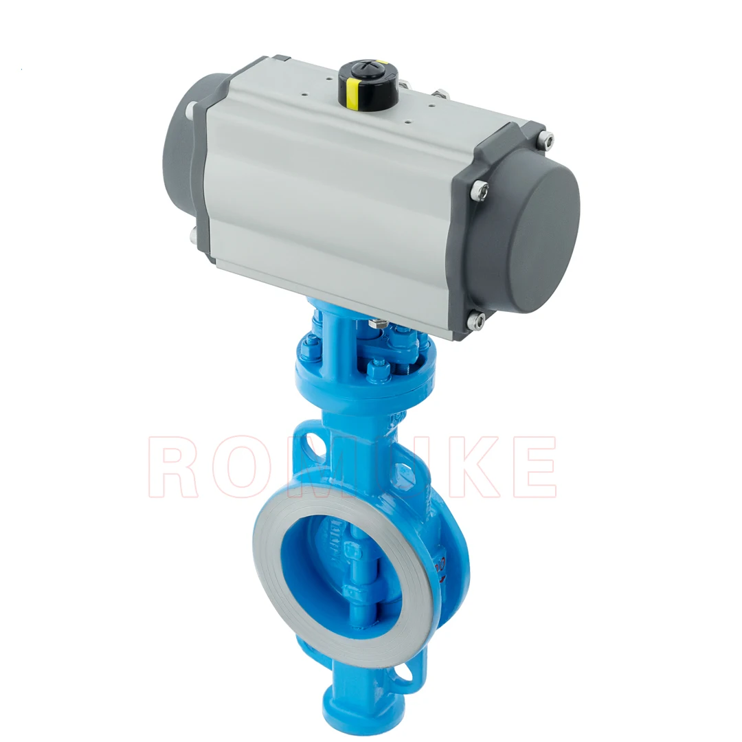 D673H/Y/F Pneumatic Wafer Type Metal Hard Seal Butterfly Valve