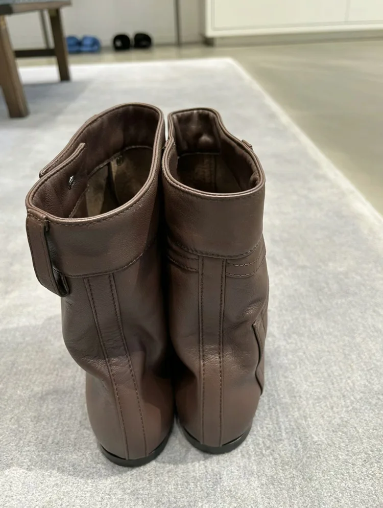 XZR Customize Logo Ladies Flat Boots Wider Ankle Leg Pockets Breathable Anti-Slippery Leather Desert Shoes Women Girls