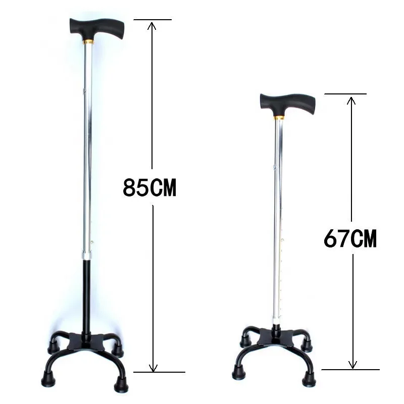 Four leg antiskid crutches and stable retractable walking aid walking stick for elderly