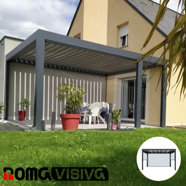 Factory Custom Easy Installation Windproof, Fireproof And Waterproof Gazebo Outdoora Aluminium Louvered Pergola