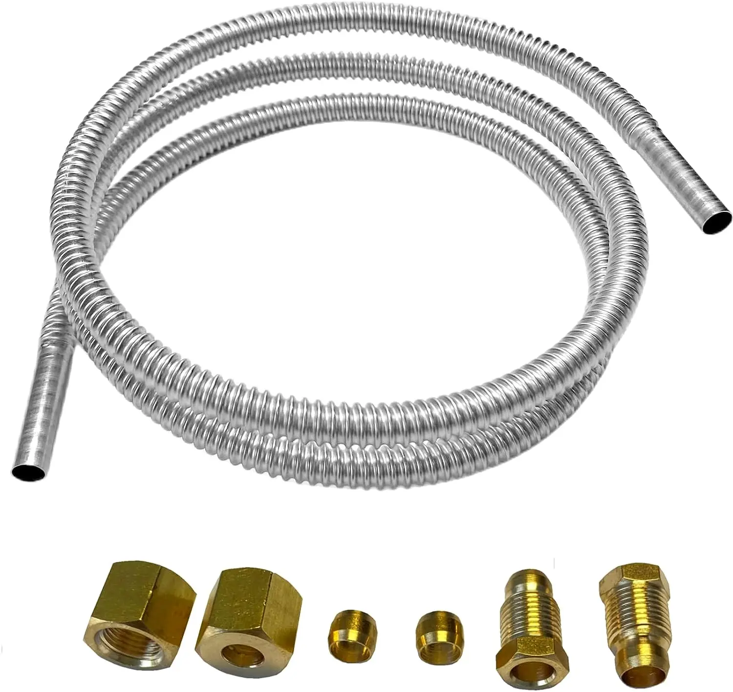 6mm Flexible Gas Line Catering Equipment Machine Gas Valve Corrugated Hose with Fitting M10X1 900MM