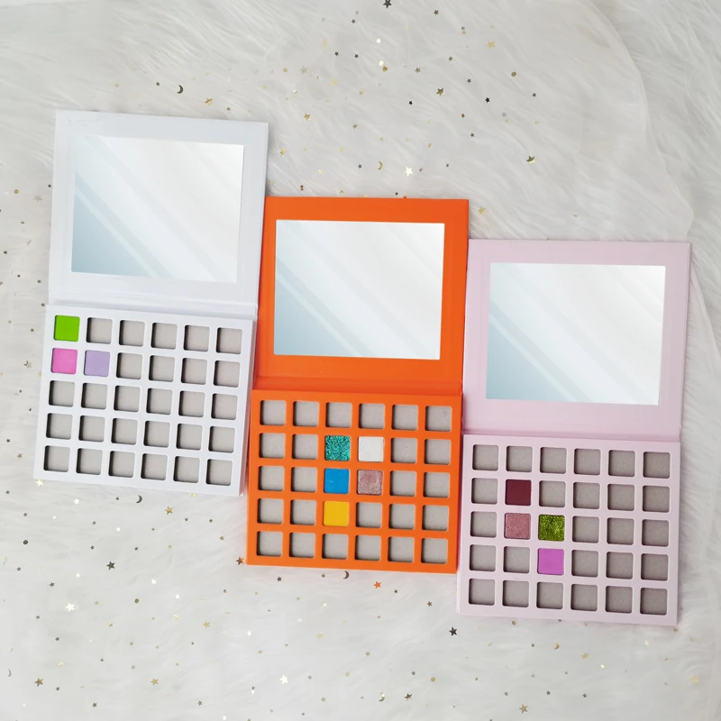Cosmetic makeup  vegan empty custom eyeshadow palette packaging make your own brand empty eye shadow palette