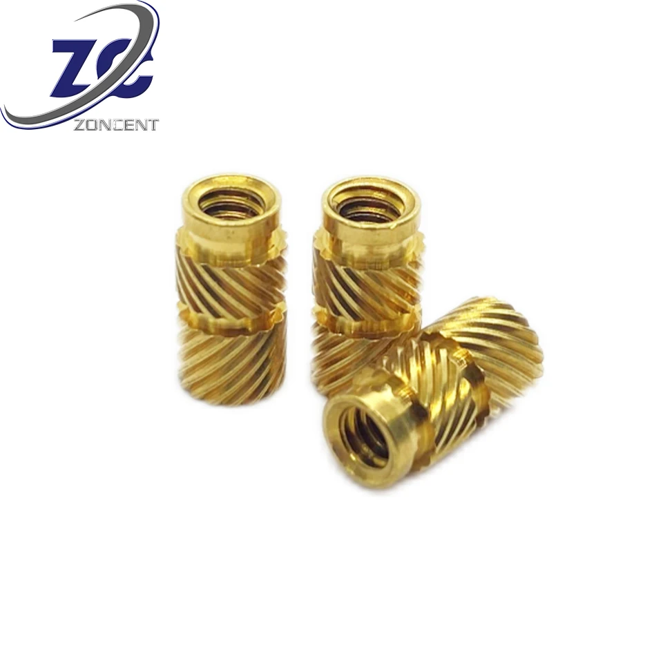 M2/M3/M4/M5/M6 Female Insert Nuts Thread Knurled Nuts Brass Threaded Insert Brass Embedment Nuts