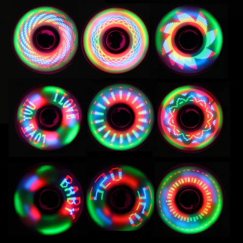 Newest Custom Logo Luminous Fidget spinnersToy For Kids LED Light Up Plastic Metal  With High Quality Cool Finger Spinner Toy