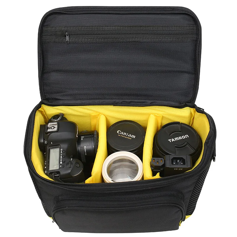 Wholesale Camera Bag, SLR DSLR Canvas Camera Case, Vintage Padded Camera Shoulder Bag with Rain Cover