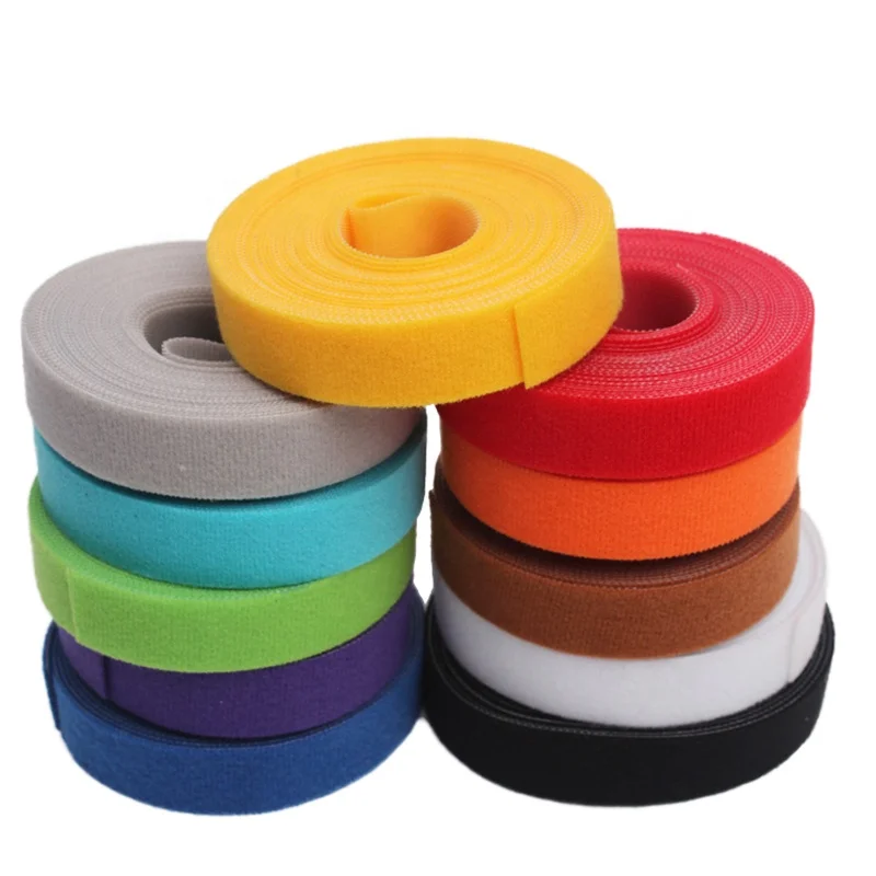 Customized Hook And Loop Patches Fastener Sewing Hook And Loop Nylon Fastener Tape Back To Back Self Adhesive Double Side