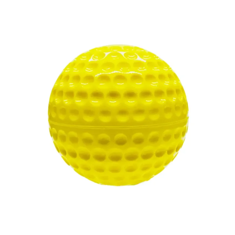 Wholesale 9 inch PU Material Yellow Shiny Pitching Machine Dimpled Baseball